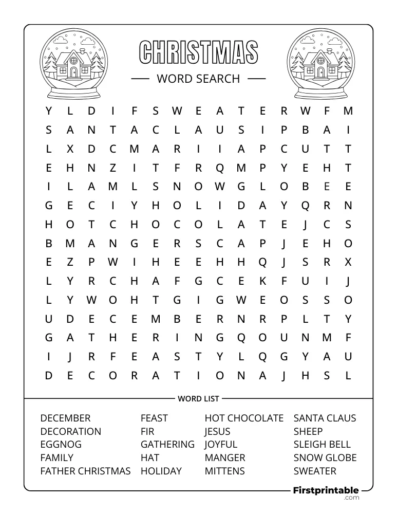 Christmas Word Search - Medium 05