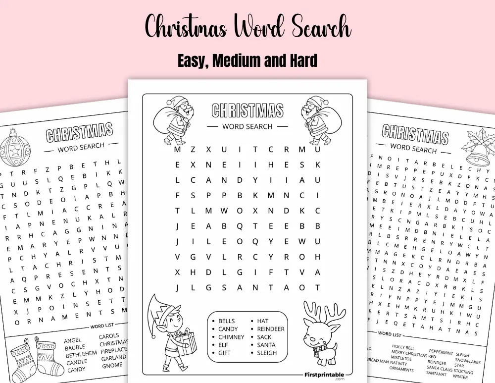 Printable Christmas Word Search Printable Christmas Word Search