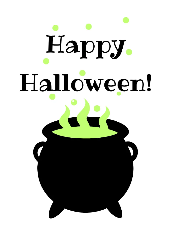 Scary Cauldron Halloween Card