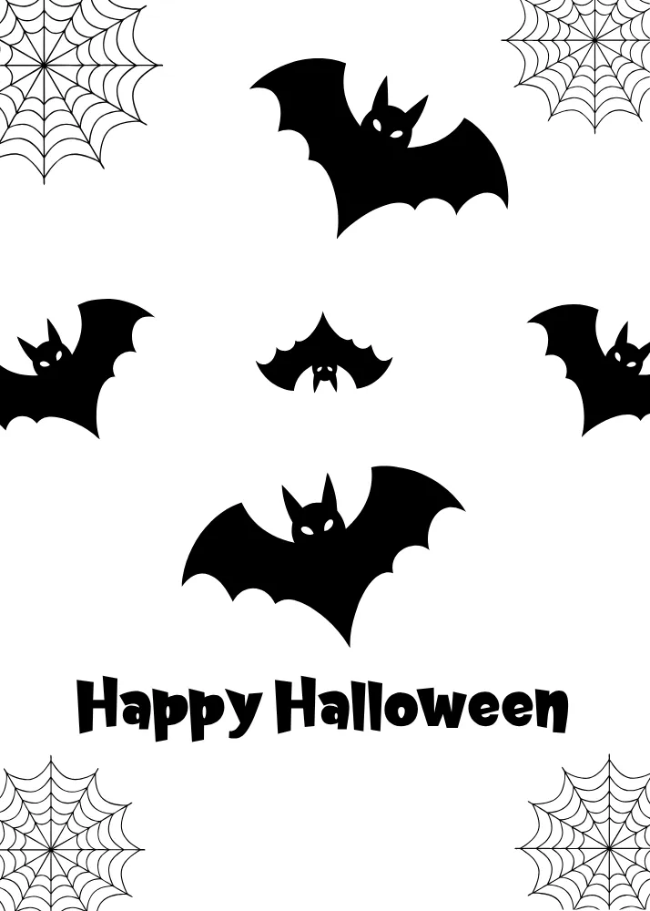 Bats and Spider Web Card