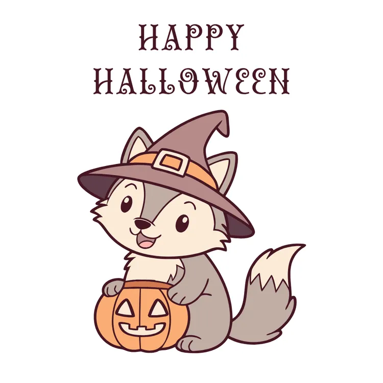 Cute Animal Happy Halloween Card