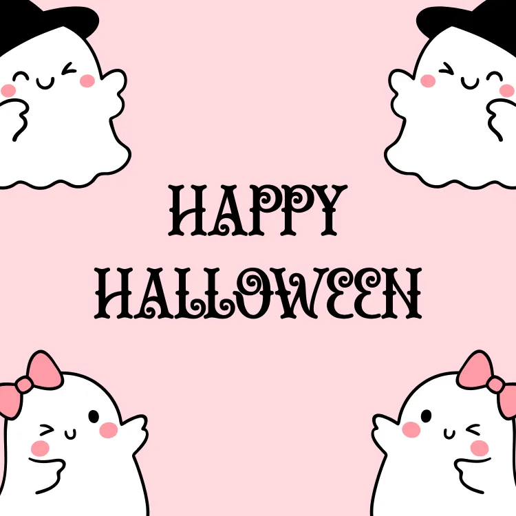Cute Halloween Ghost Couple Card