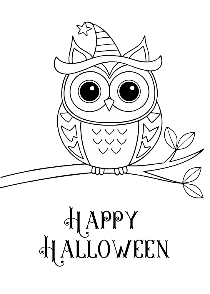 Halloween Owl Coloring Card