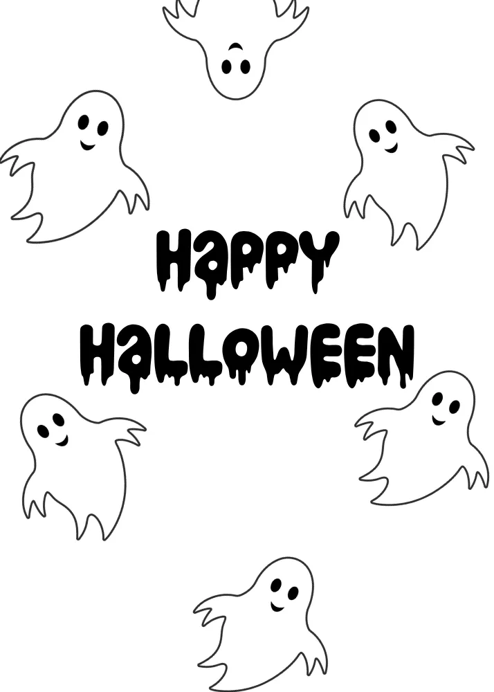 Floatin Ghost Happy Halloween Card