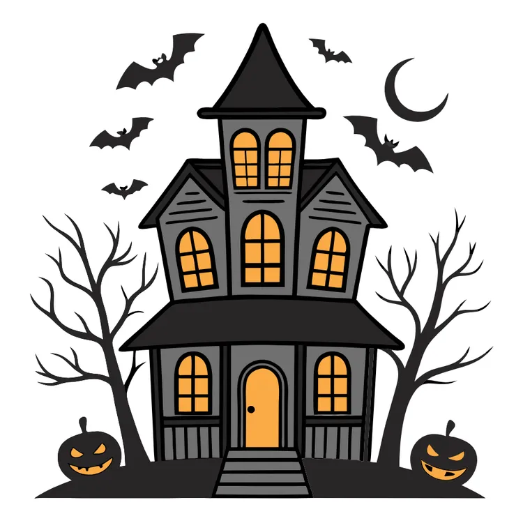 Haunted House Halloween Card