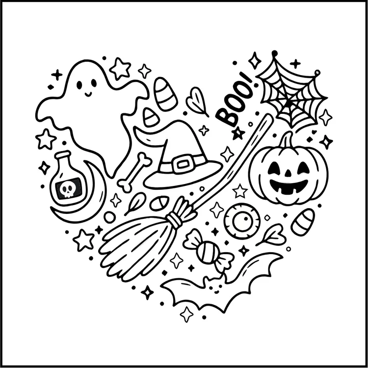 Heart Shaped Halloween Elements