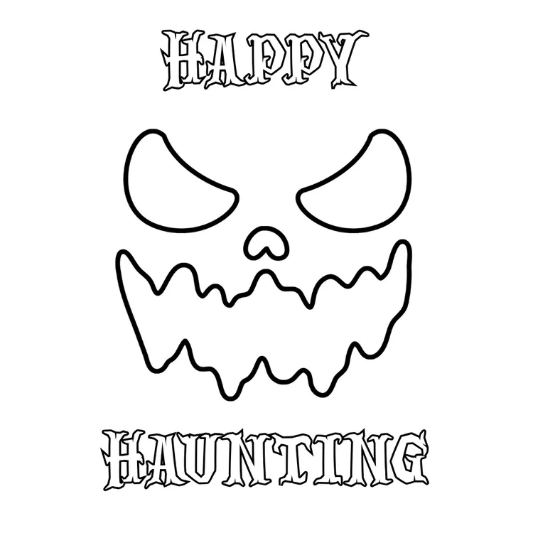 Spooky Jack O Lantern Coloring Card