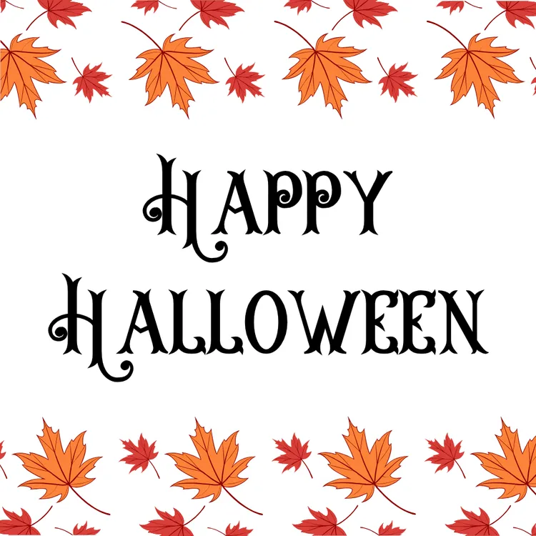 Happy Halloween Card - Maple Leaves