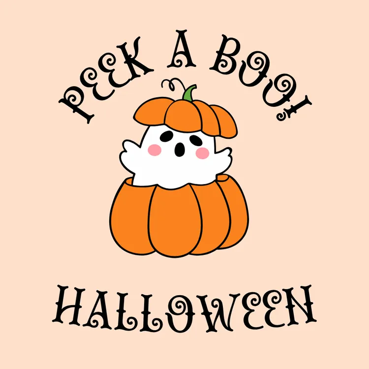 Kawaii 'Peek-a-Boo' Halloween Card