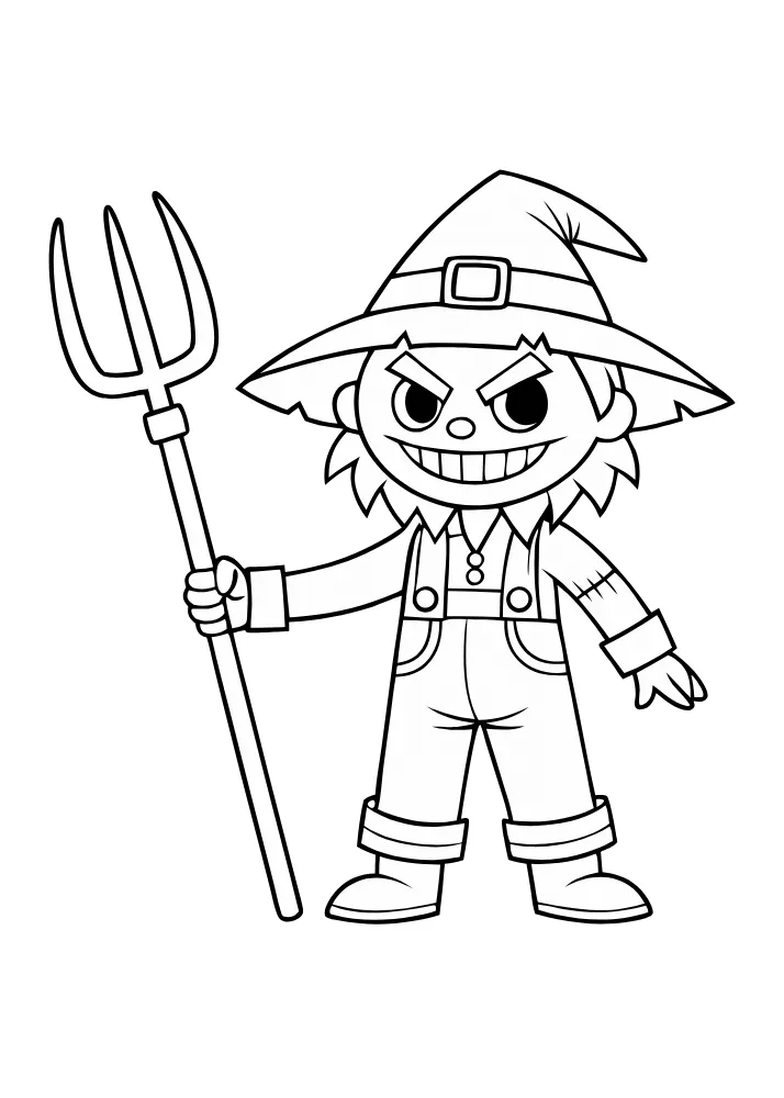 Color the Scarecrow Halloween Card