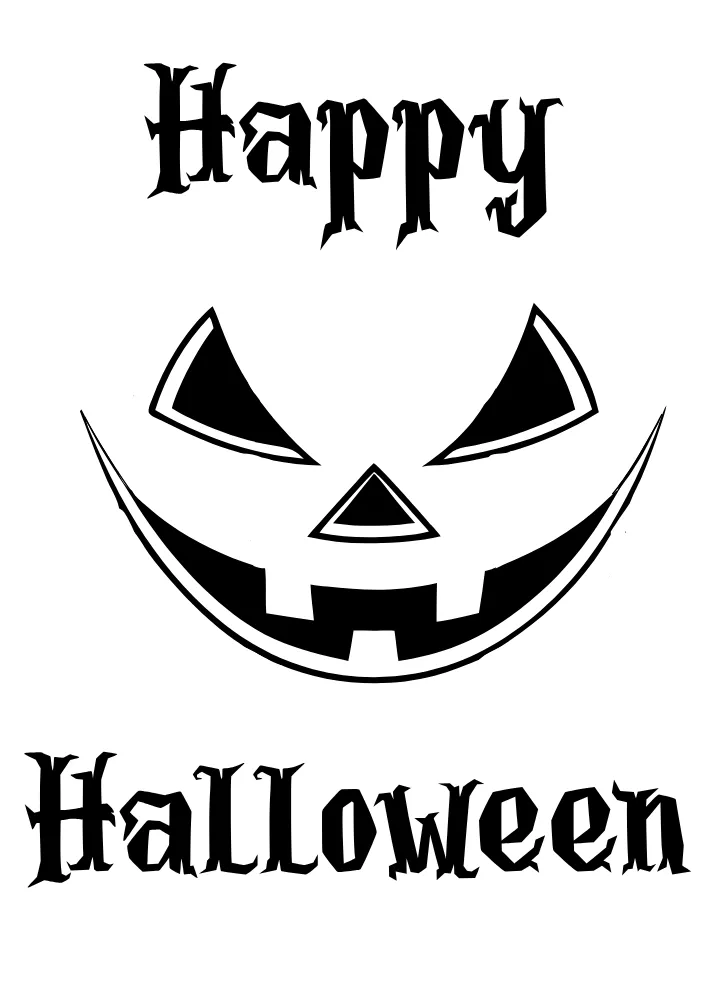 Scary Jack o Lantern Face Card