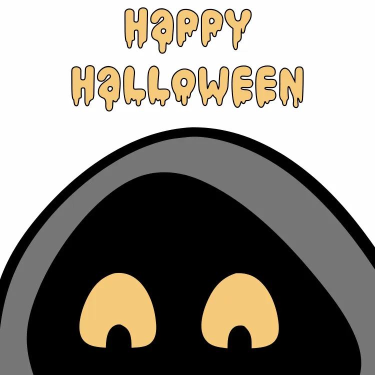 Scary Ghost "Happy Halloween" Card