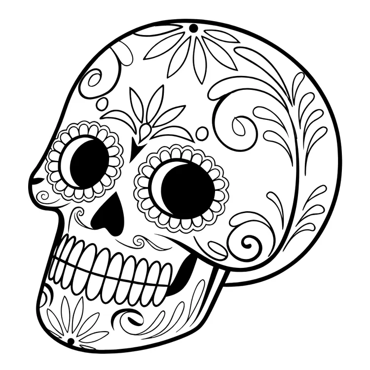 Sugar Skull Coloring Card