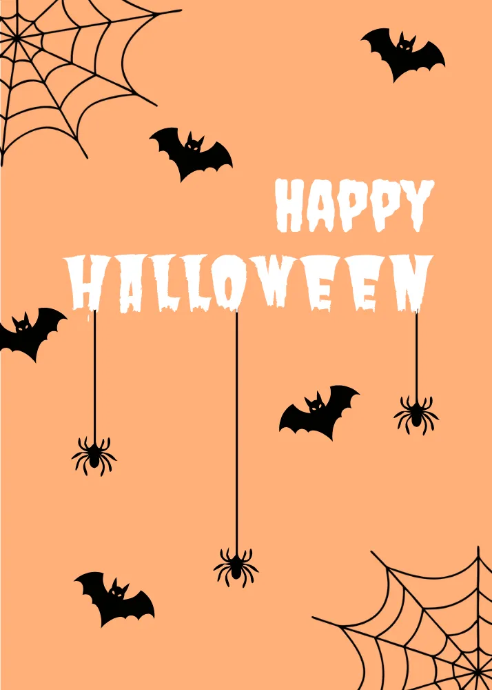 Happy Halloween with Bat and Spider Web