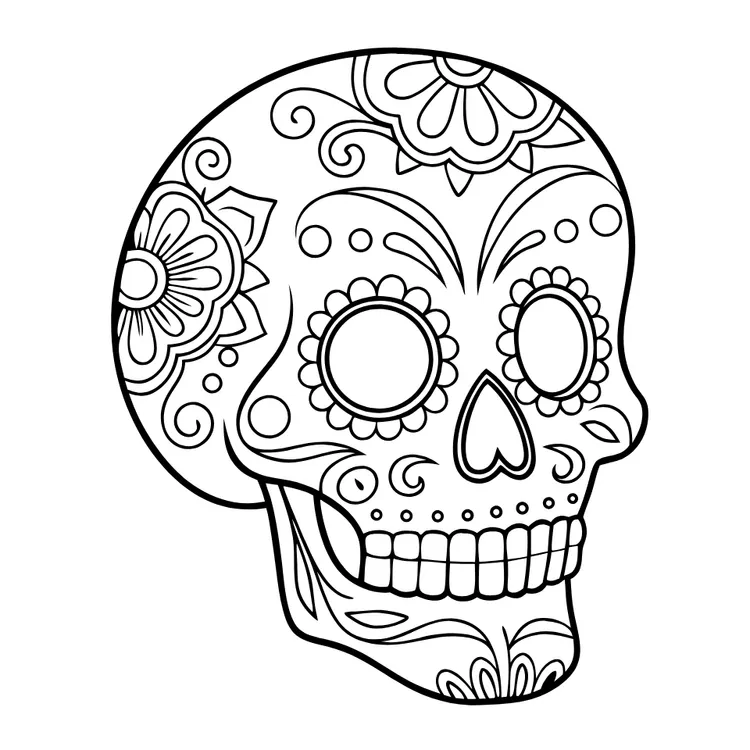 Scary Sugar Skull Halloween Card