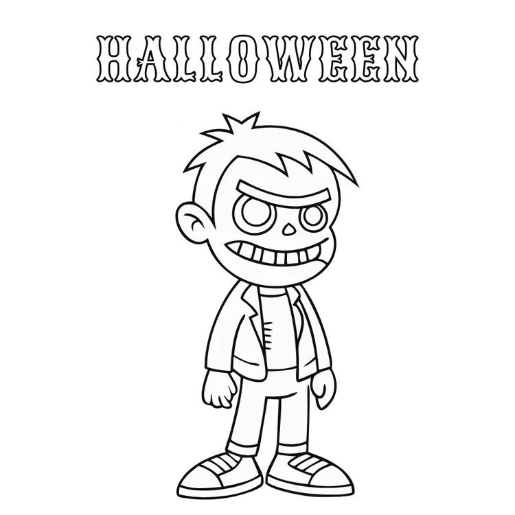 Halloween Zombie Coloring Card
