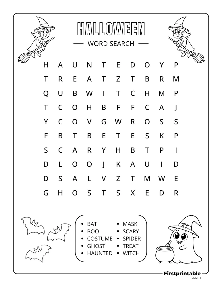 Halloween Word Search - Easy 01