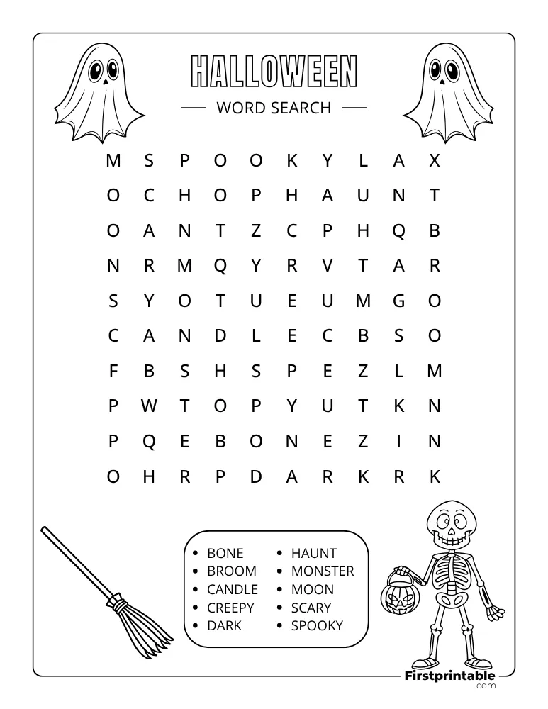 Halloween Word Search - Easy 04
