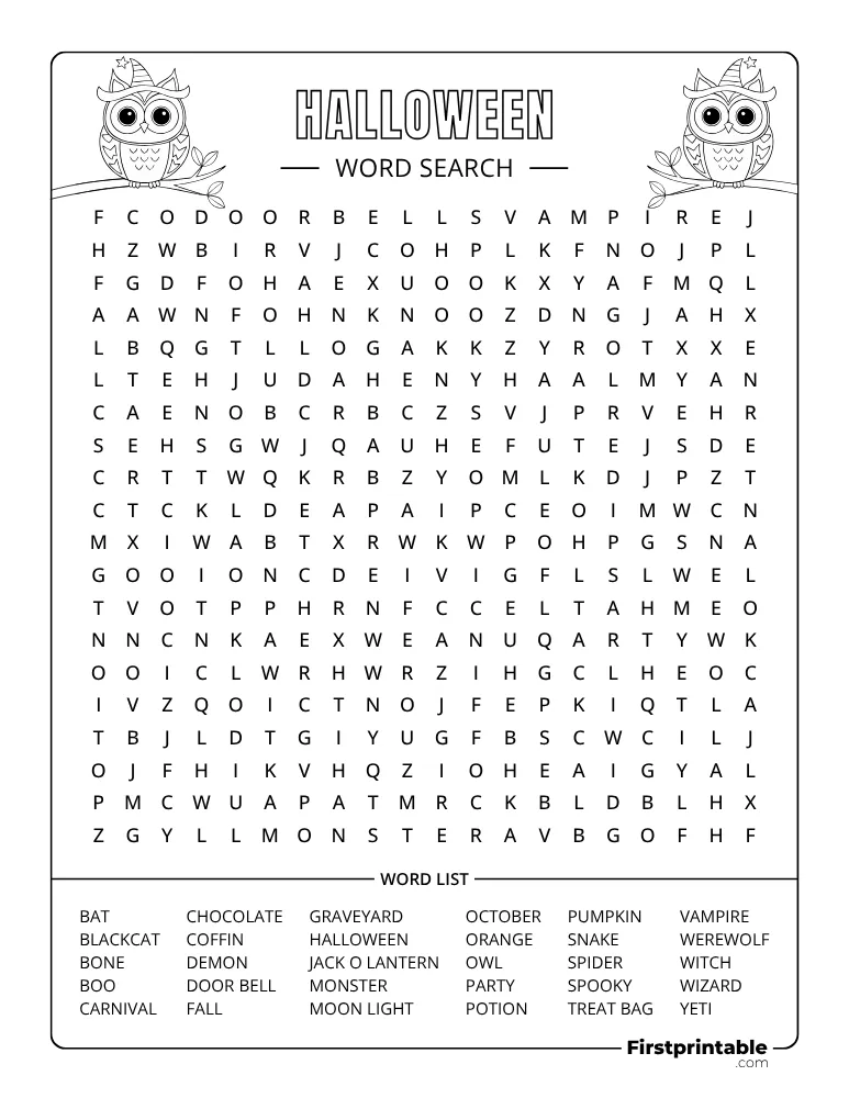 Halloween Word Search - Hard 02