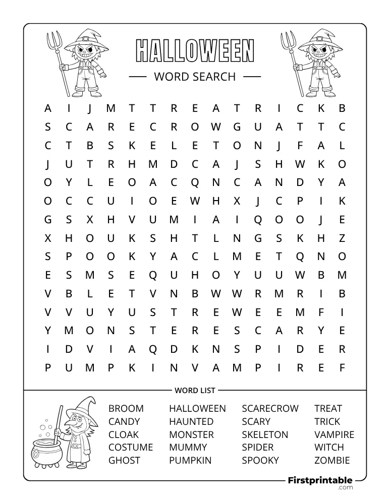 Halloween Word Search - Medium 02
