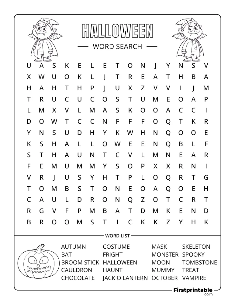 Halloween Word Search - Medium 03