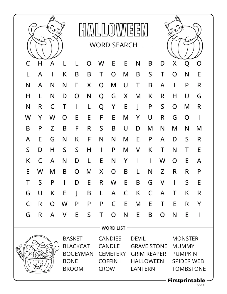 Halloween Word Search - Medium 04