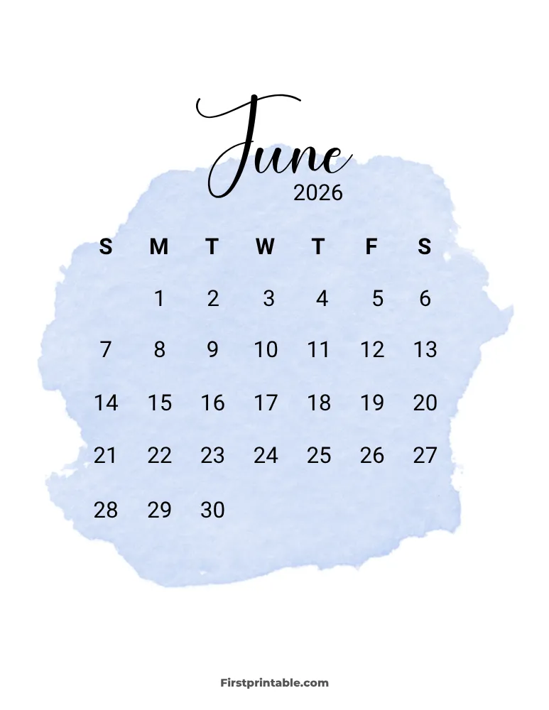 Printable June Calendar 2026 Template 11