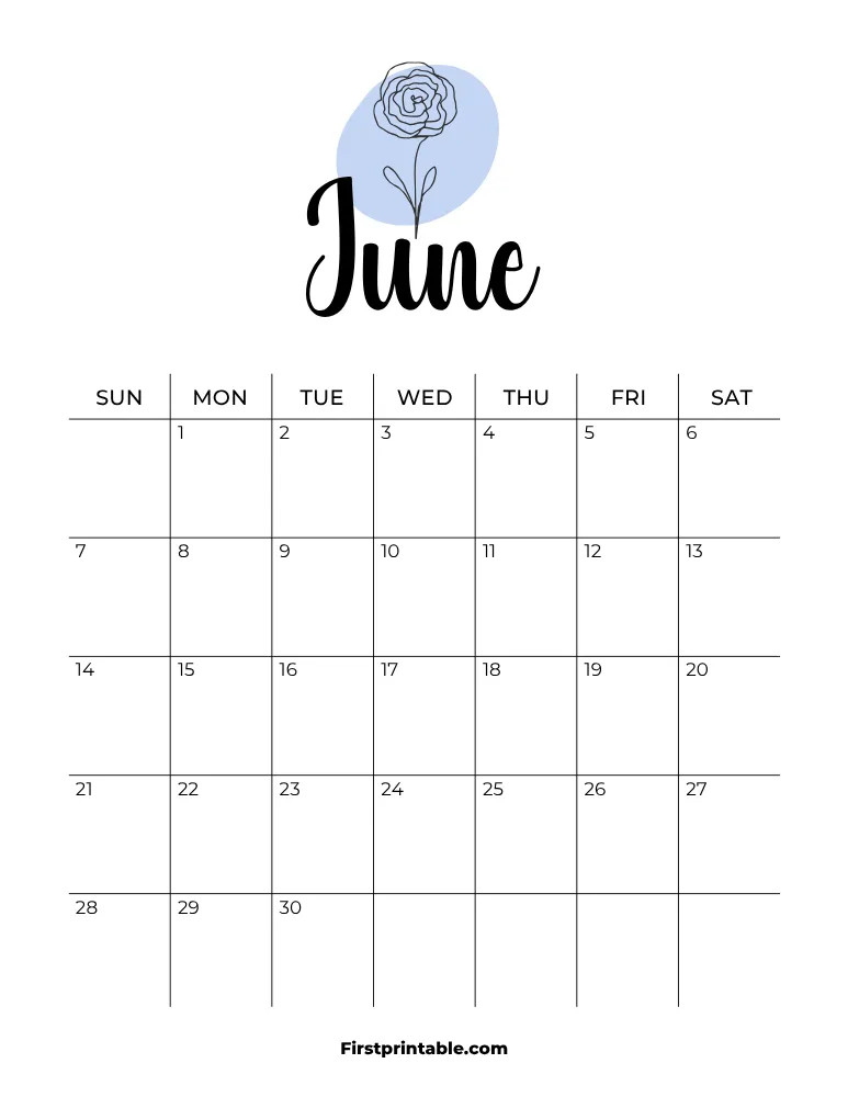 Printable June Calendar 2026 Template 14