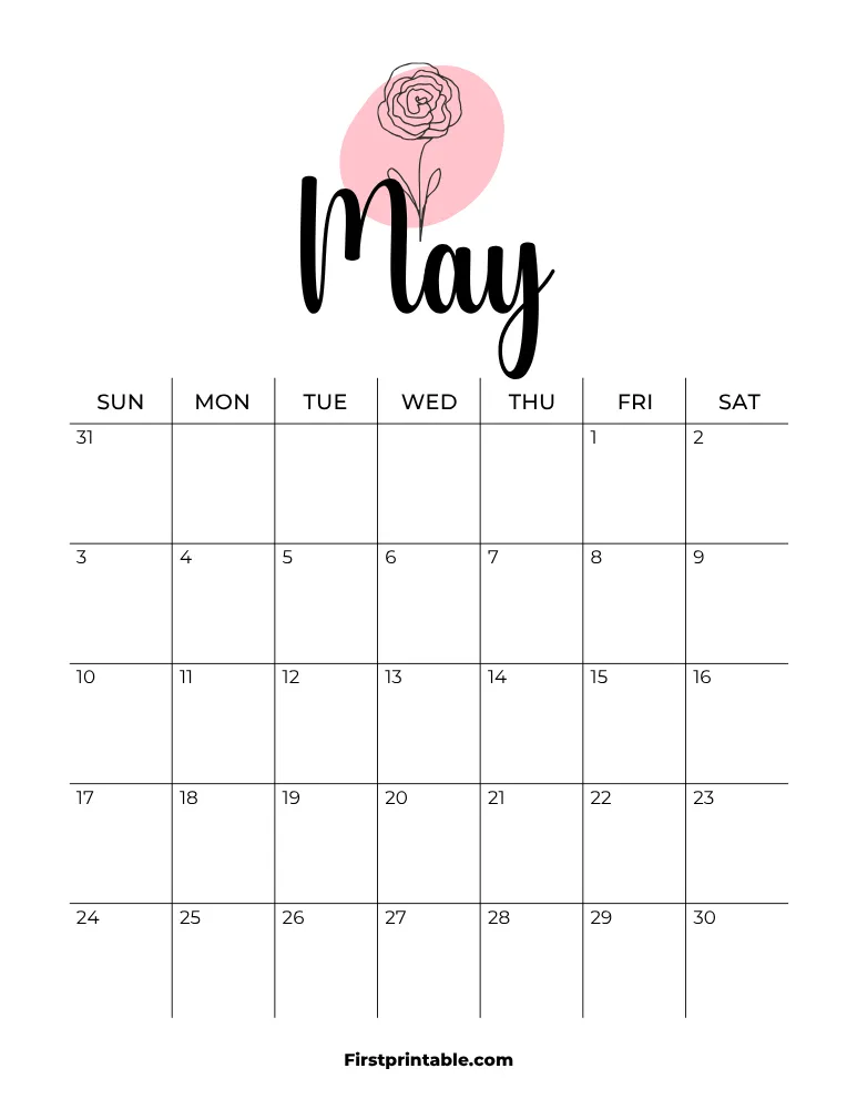 Printable May Calendar 2026 Template 14