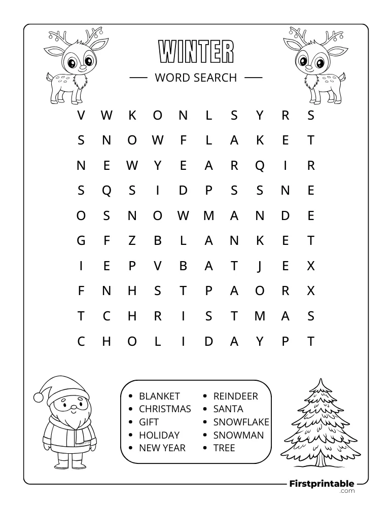 Winter Word Search - Easy 03