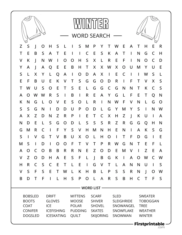Winter Word Search - Hard 02