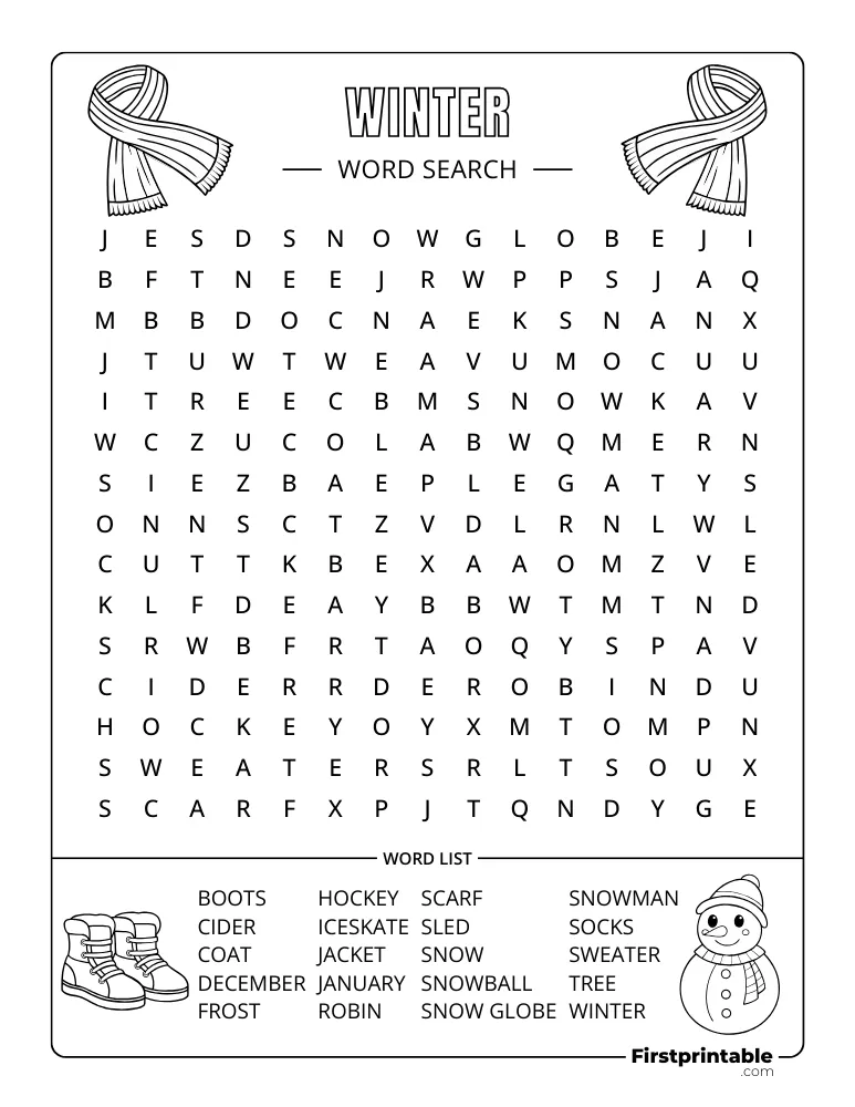 Winter Word Search - Medium 02