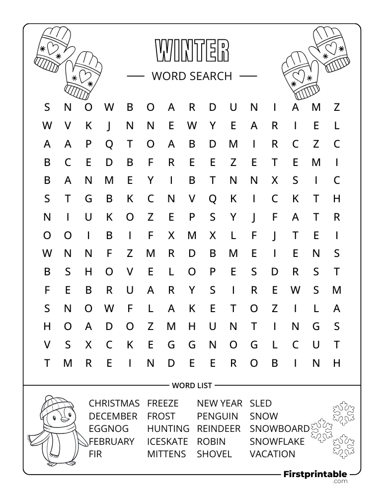 Winter Word Search - Medium 03