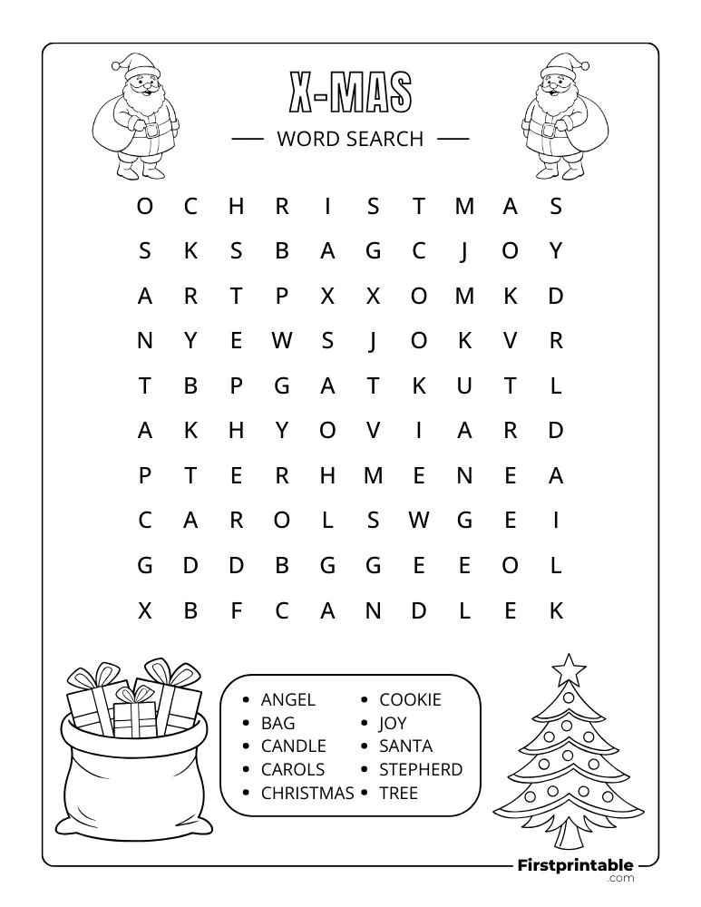 XMAS Word Search - Easy 