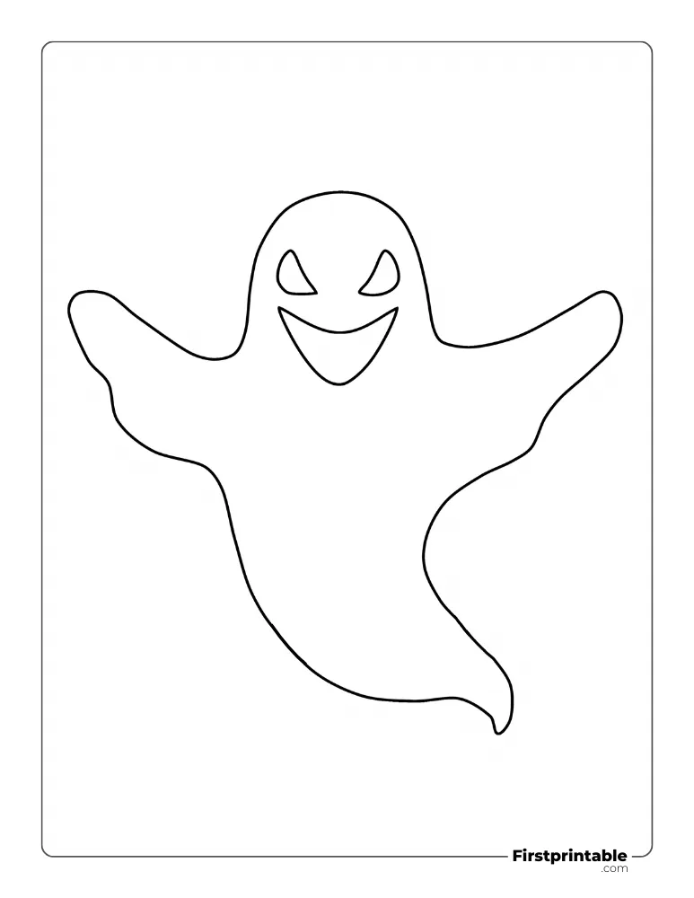 Scary Ghost Template - Full Page Outline