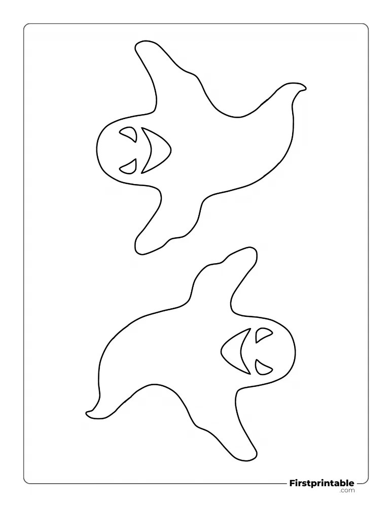 Scary Ghost Template - Large Outline
