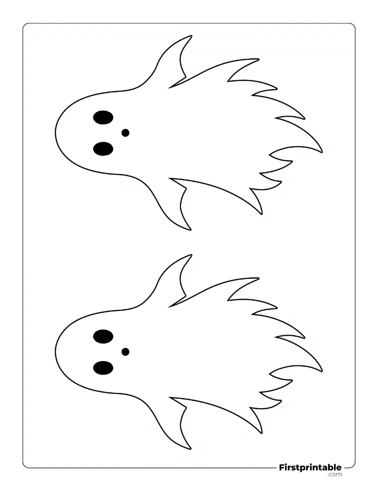 Spooky Ghost Template - Large Outline