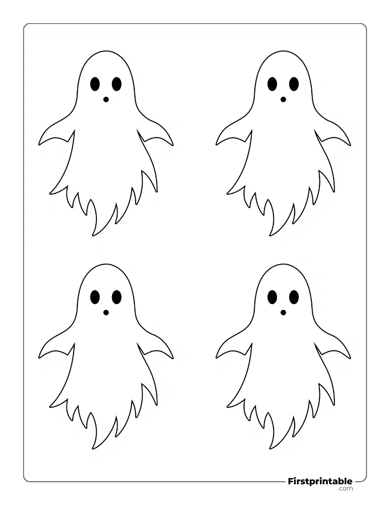 Spooky Ghost Template - Medium Outline