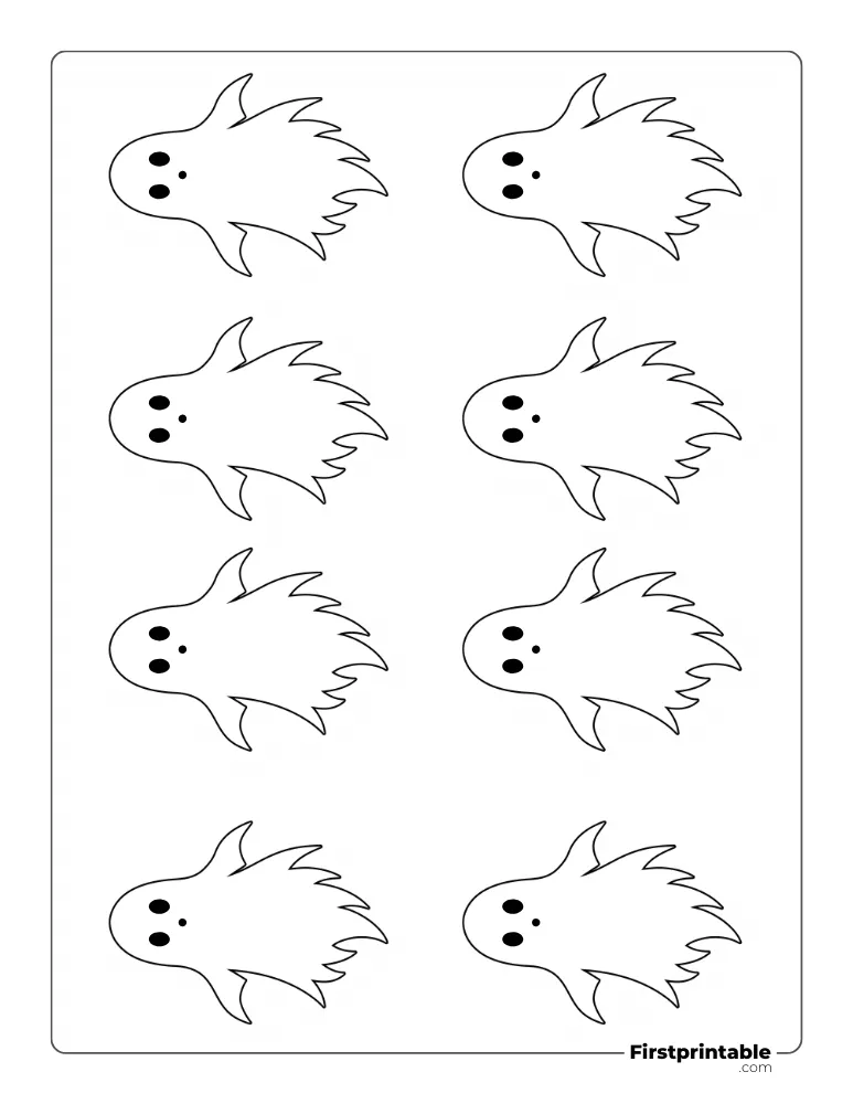 Spooky Ghost Template - Small Outline