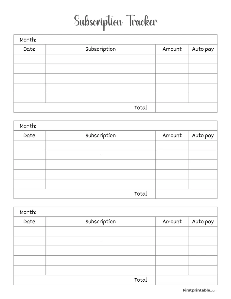 Subscription Tracker Template 09