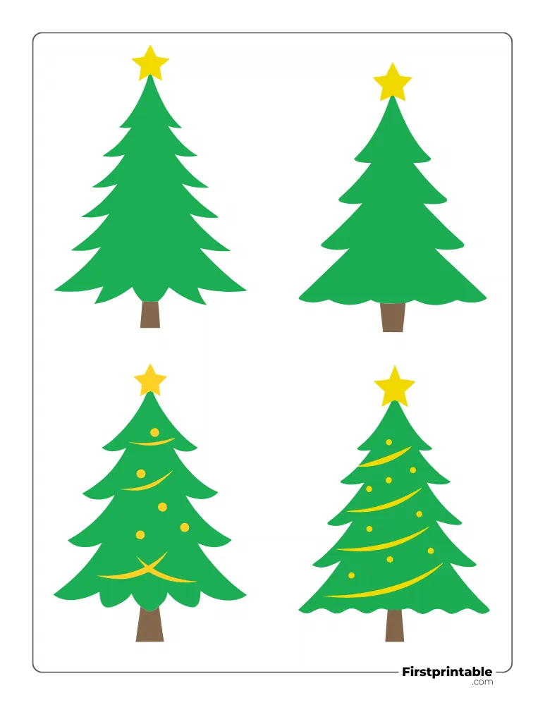 Xmas Tree Template - Small Colored