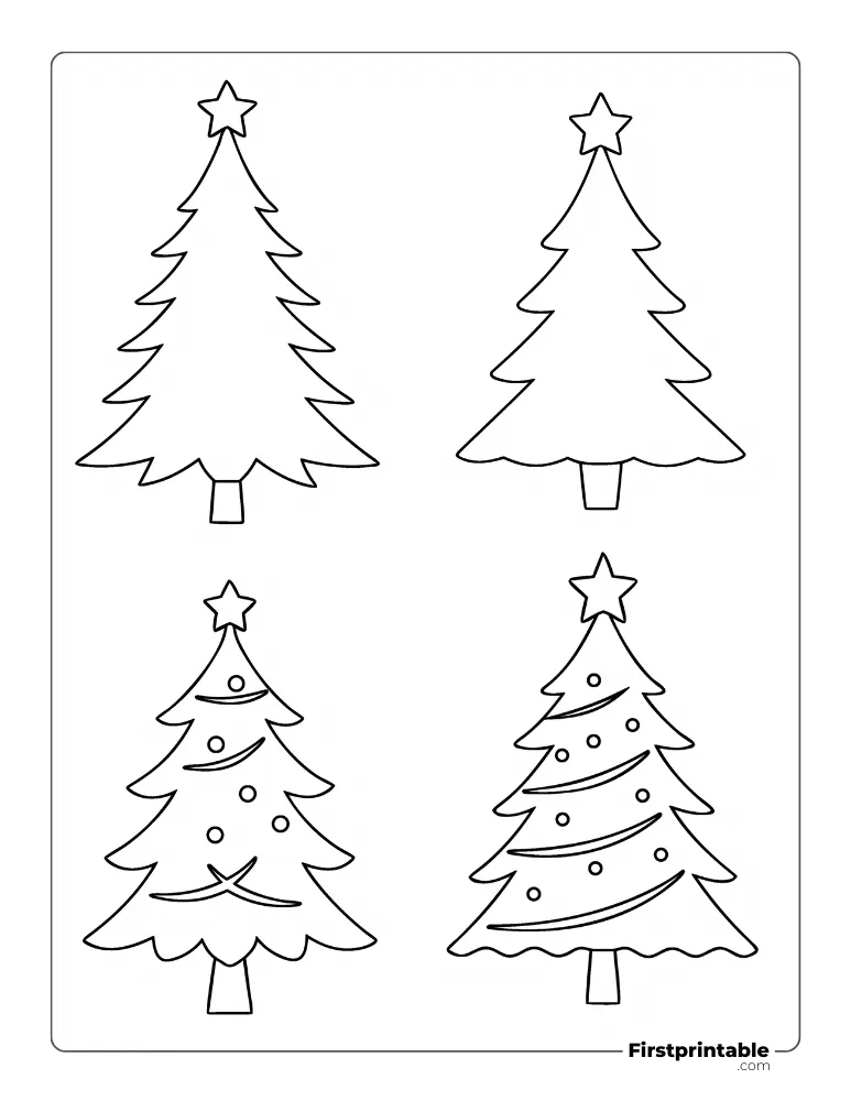 Xmas Tree Template - Small Outline