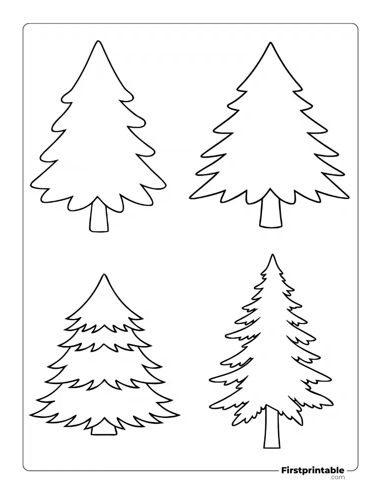 Realistic Xmas Tree - Small Outline