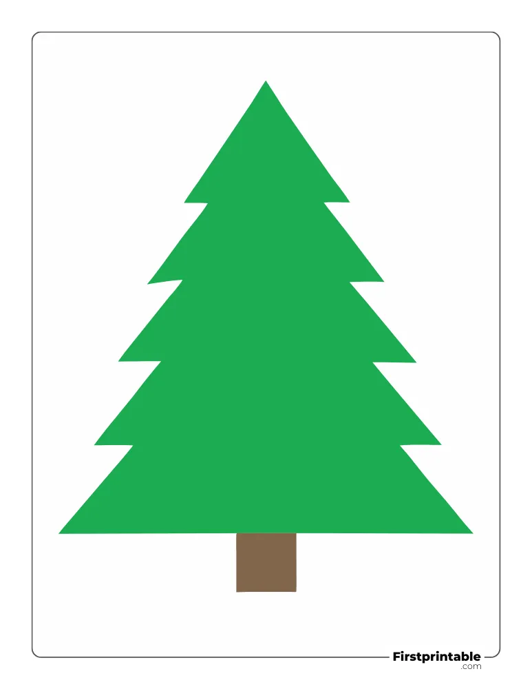 Basic Christmas Tree Template - Large Colored