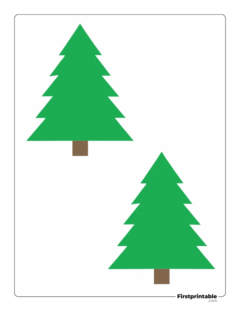 Christmas Tree Template - Medium Colored