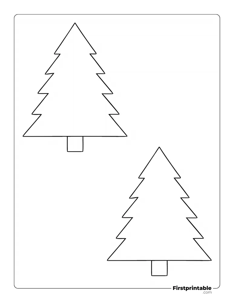 Christmas Tree Template - Medium Outline