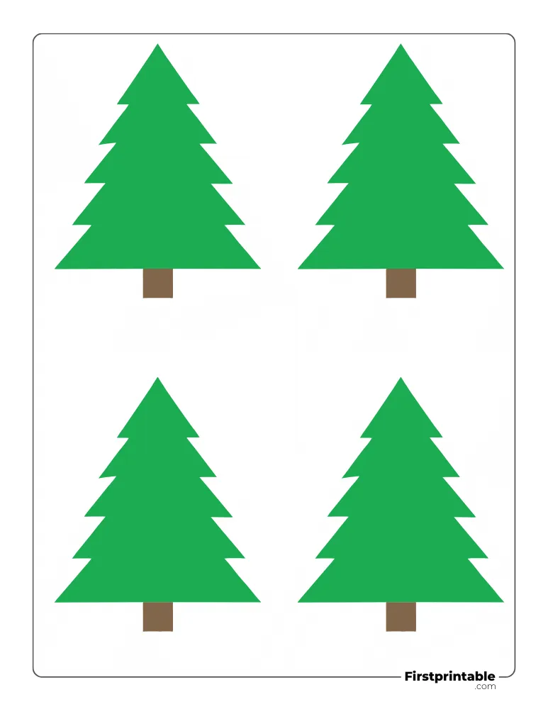 Basic Christmas Tree Template - Small Colored