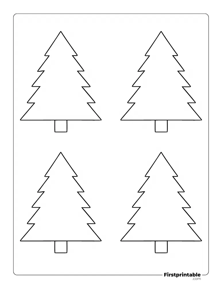 Basic Christmas Tree Template - Small Outline