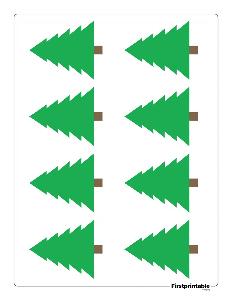 Basic Christmas Tree Template - XS Colored
