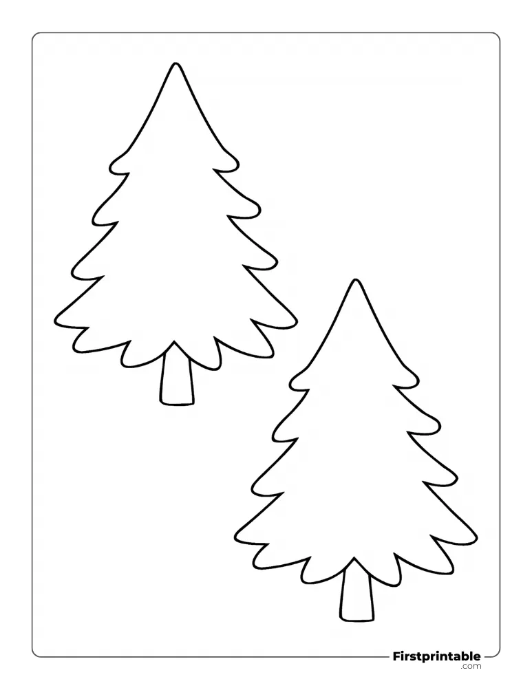 Xmas Tree Template - Medium Outline
